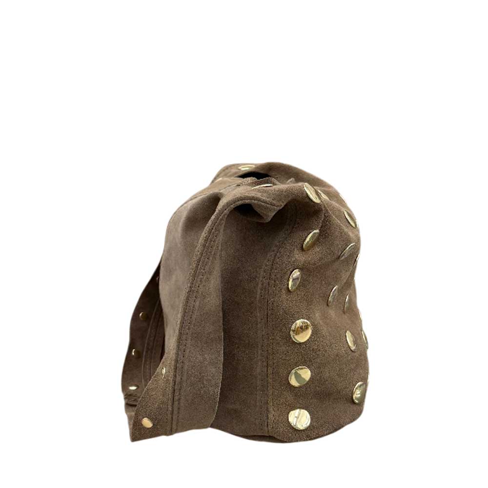 Bolso de Piel Tachuelas Beige