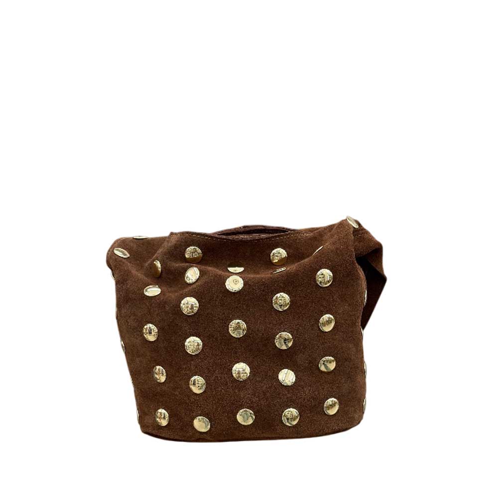 Bolso de Piel Tachuelas Camel