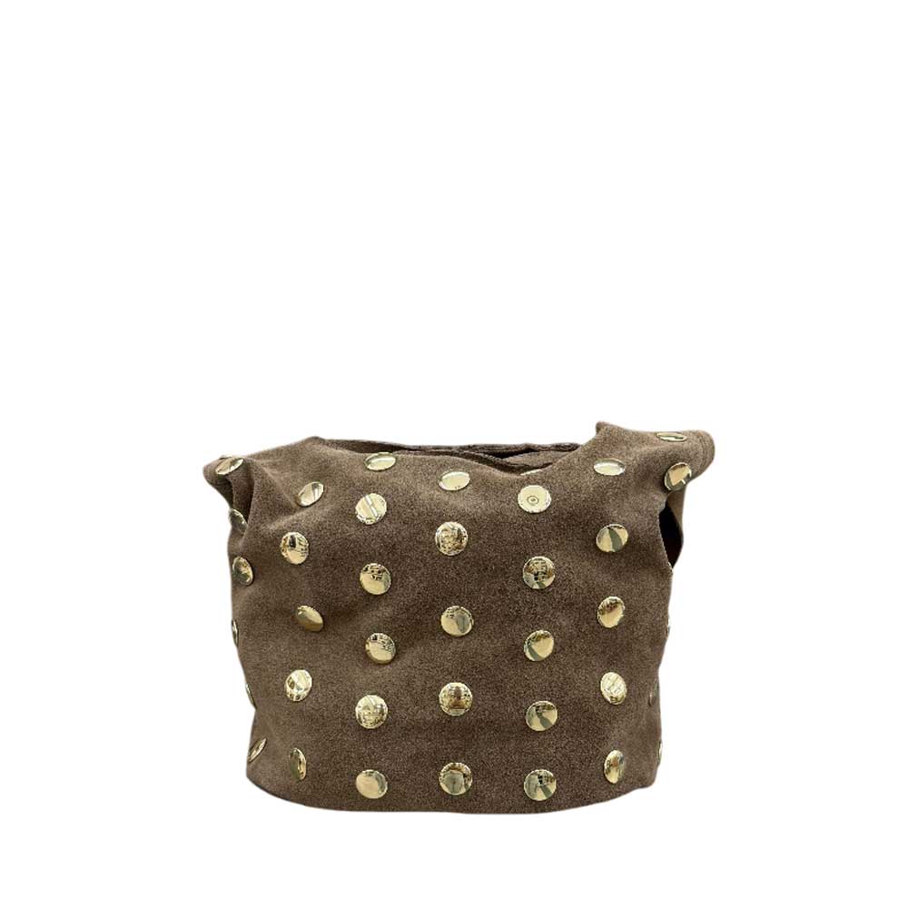 Bolso de Piel Tachuelas Beige