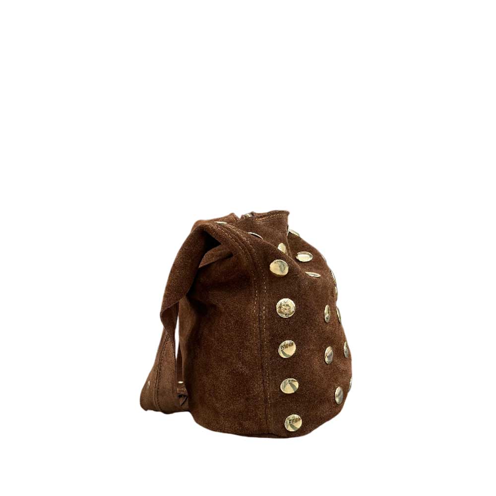 Bolso de Piel Tachuelas Camel