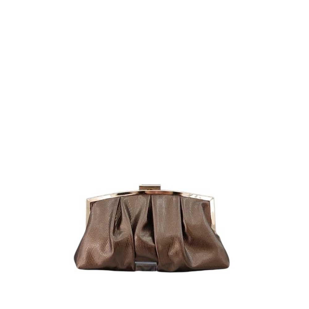 Bolso Clutch Metalizado Bronce