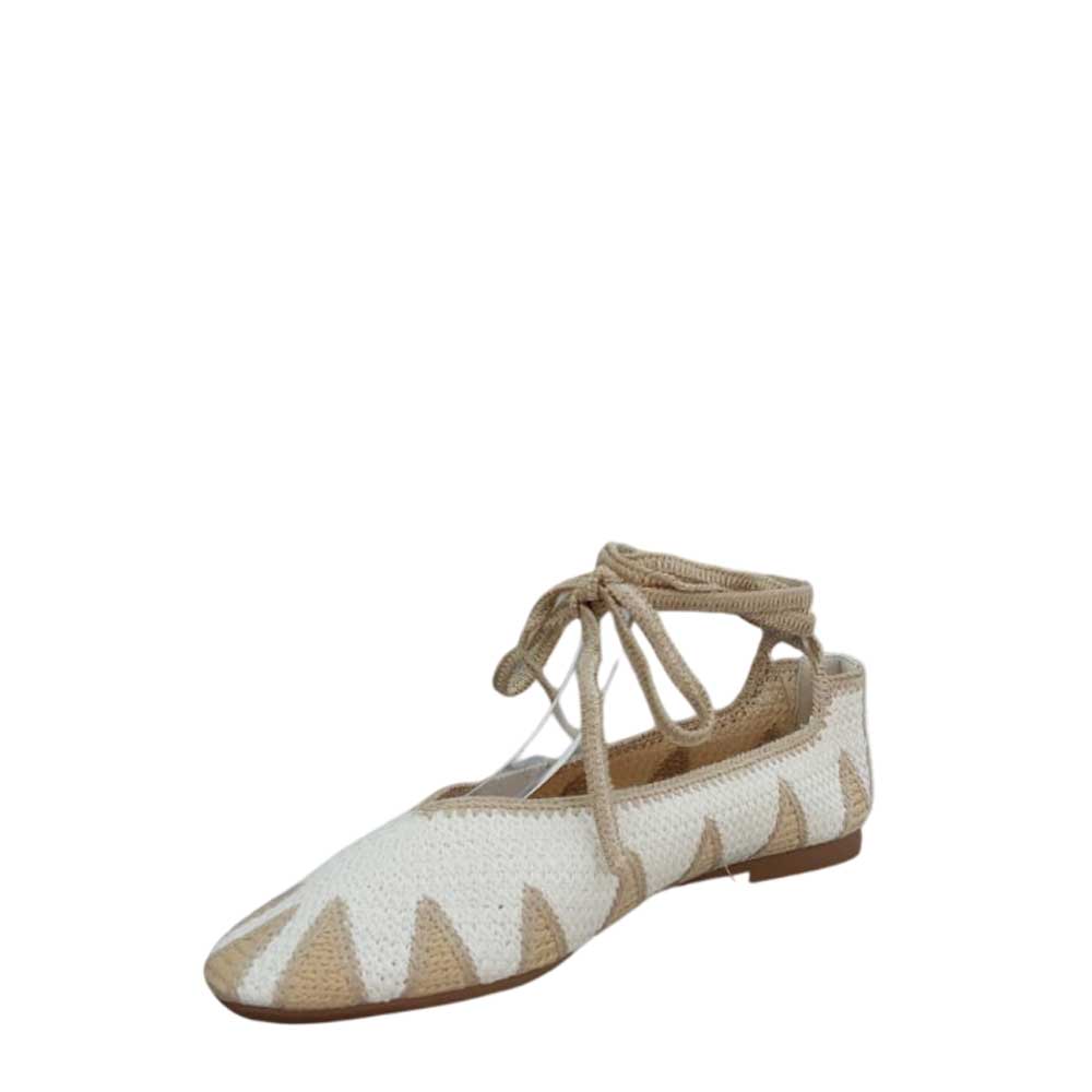 Manoletina Crochet Beige