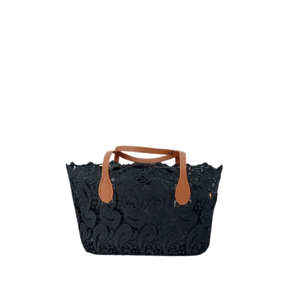 Cesta de Encaje Negra Mini