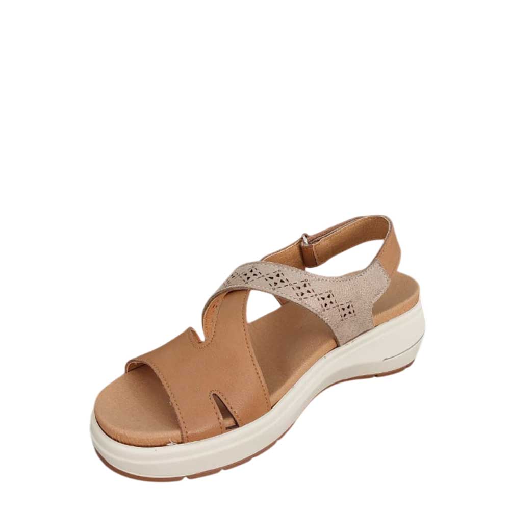 Sandalias de Piel Manuela Camel