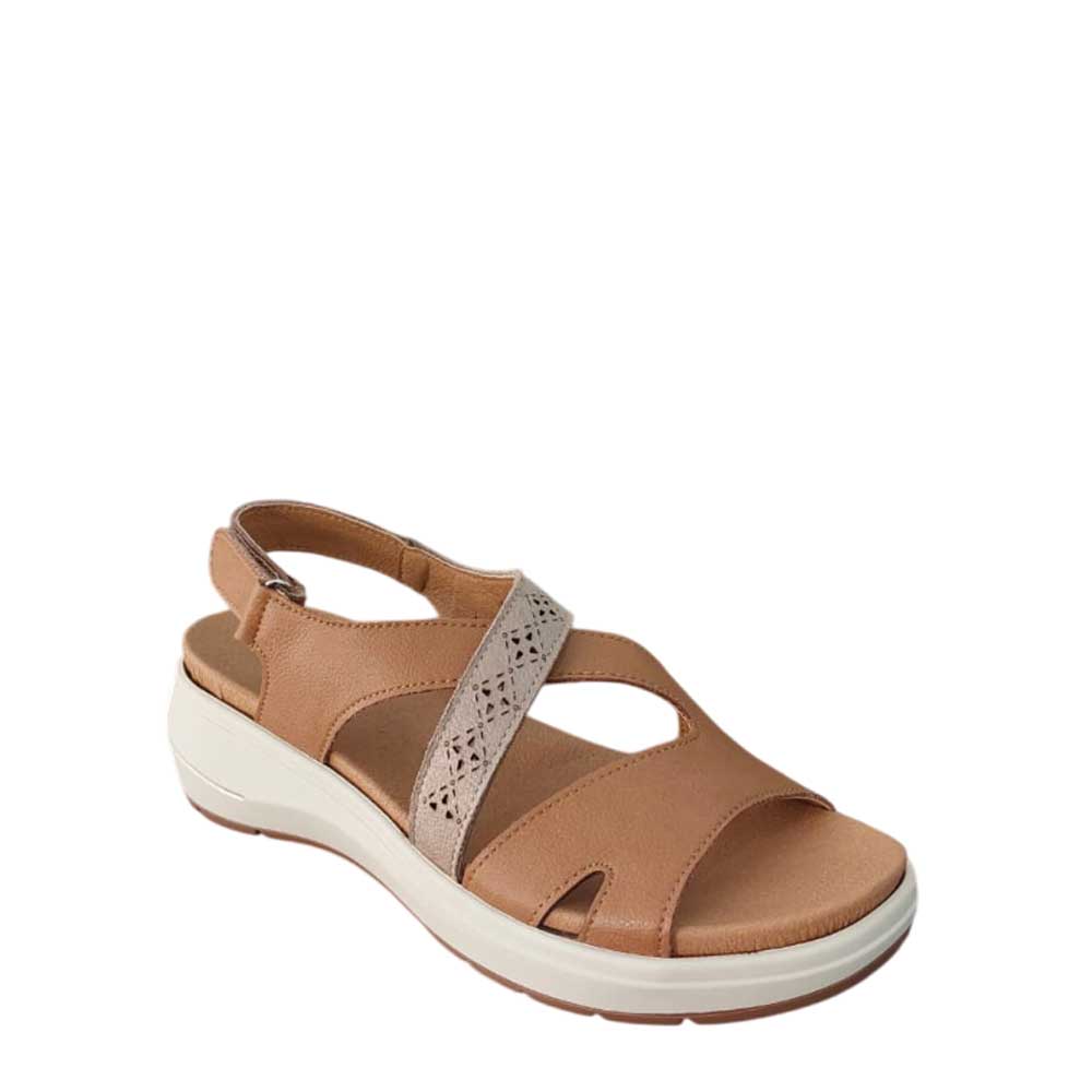 Sandalias de Piel Manuela Camel
