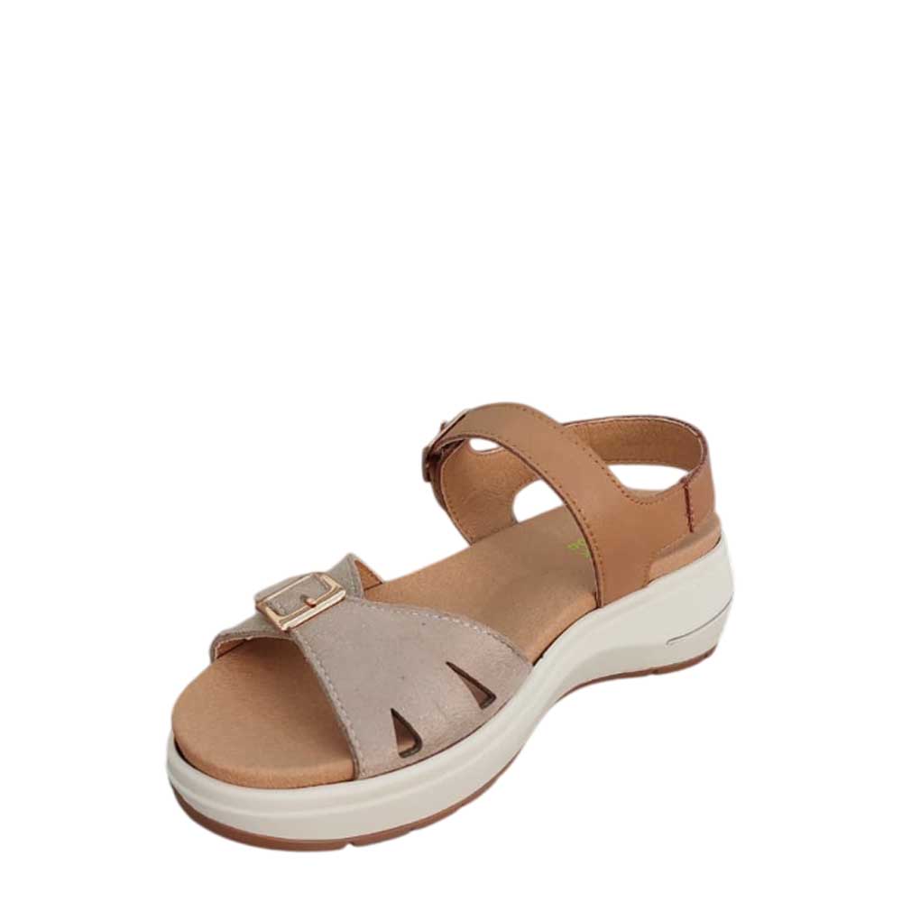 Sandalia de Piel Hebilla Cuero