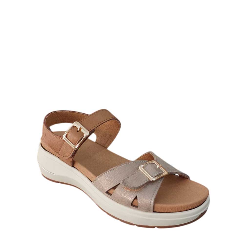 Sandalia de Piel Hebilla Cuero