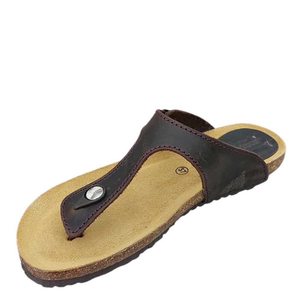 Sandalia de Piel Roberta Choco