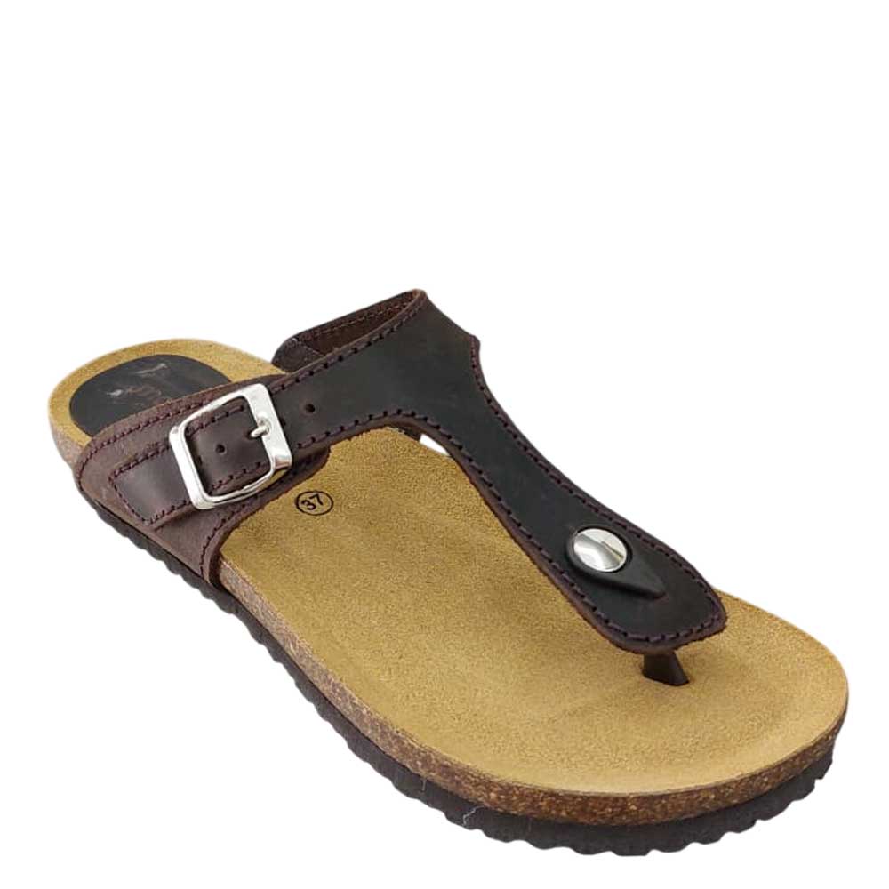 Sandalia de Piel Roberta Choco