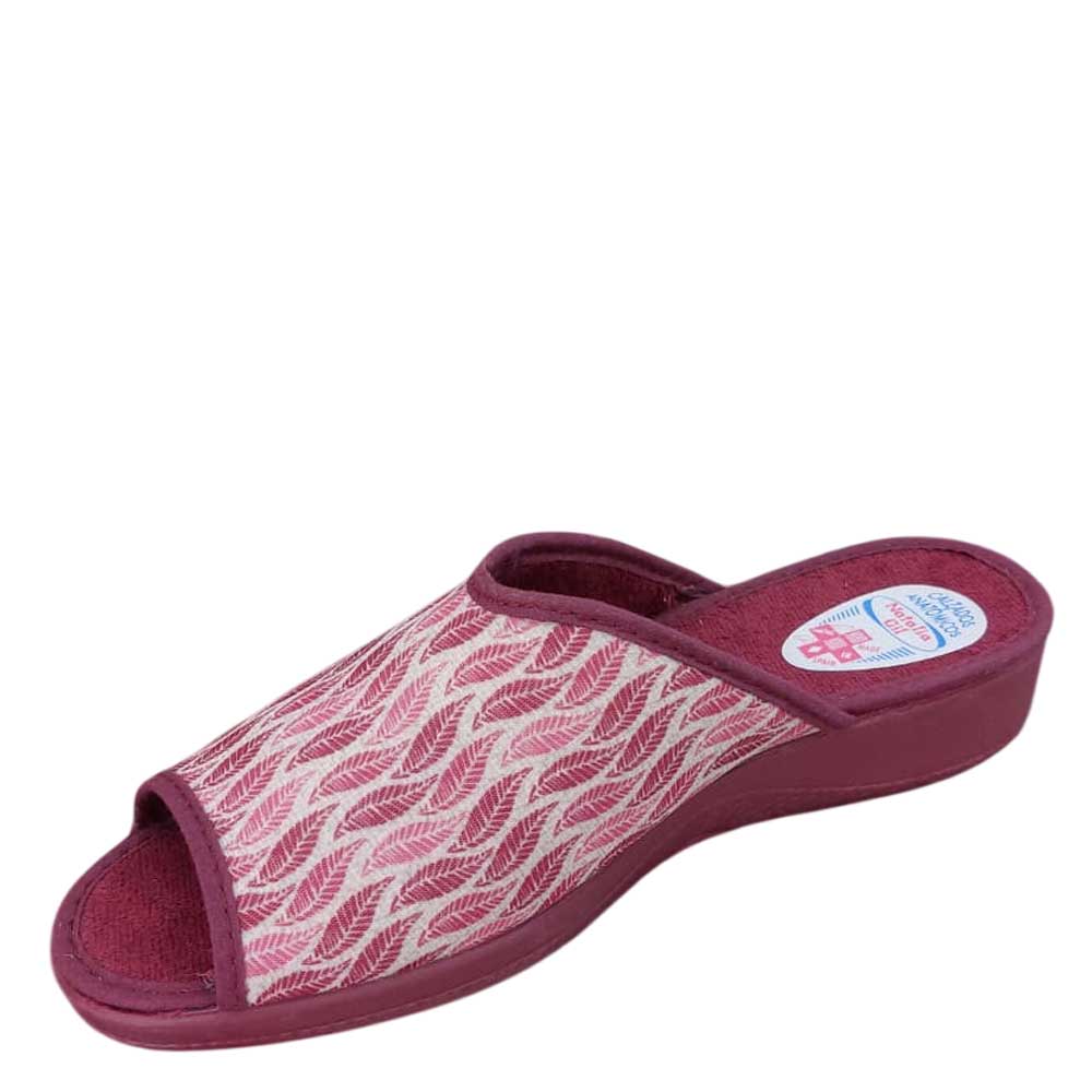 Zapatillas de Casa Hojas Burdeos