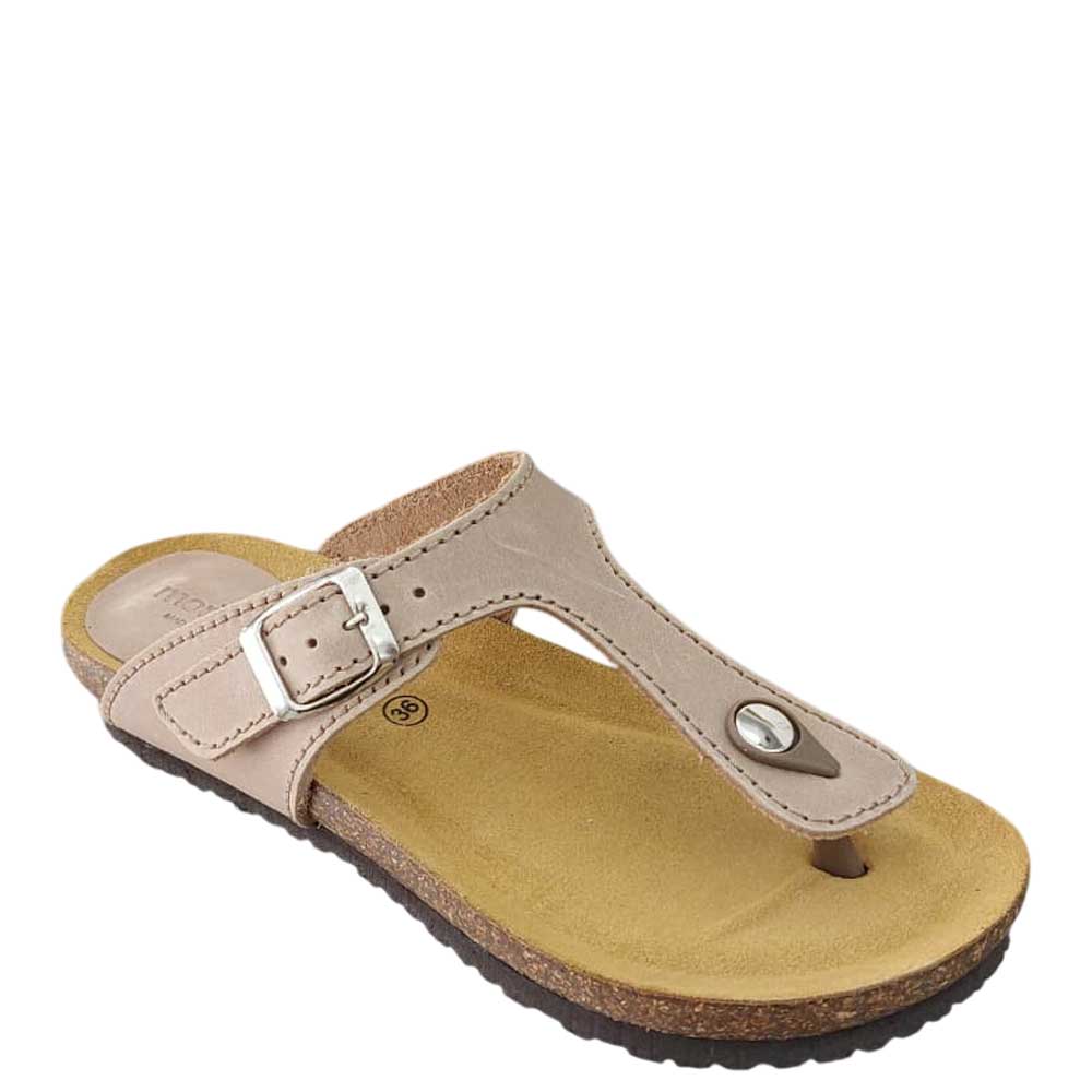 Sandalia de Piel Roberta Beige