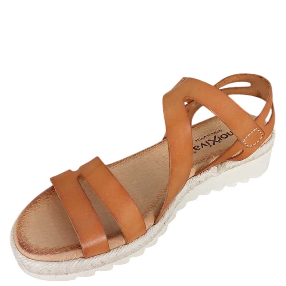 Sandalia de Piel Trenza Camel