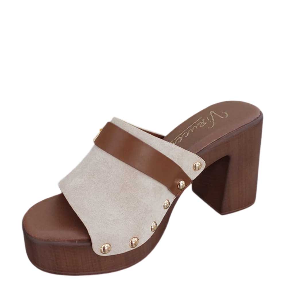 Zuecos Verónica Beige