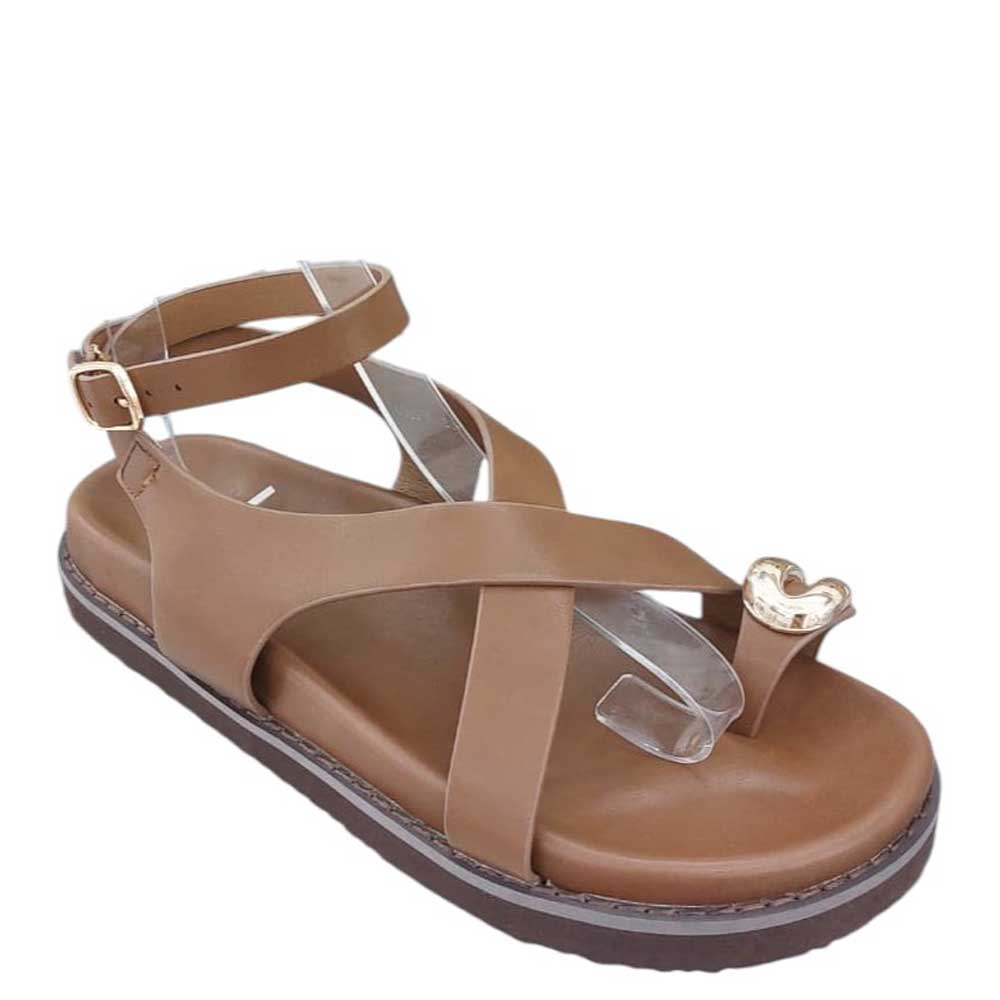 Sandalias Tiras Camel