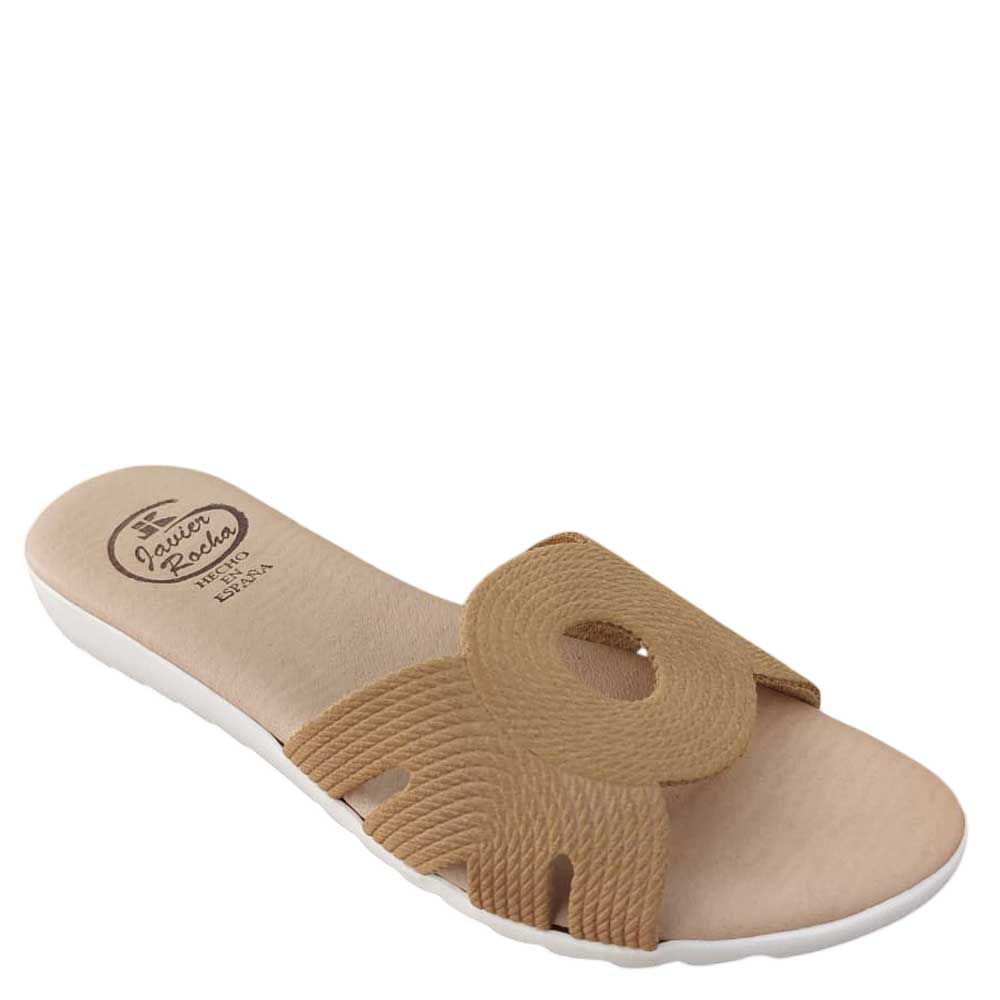 Sandalia de Piel Pala Cuerda Camel
