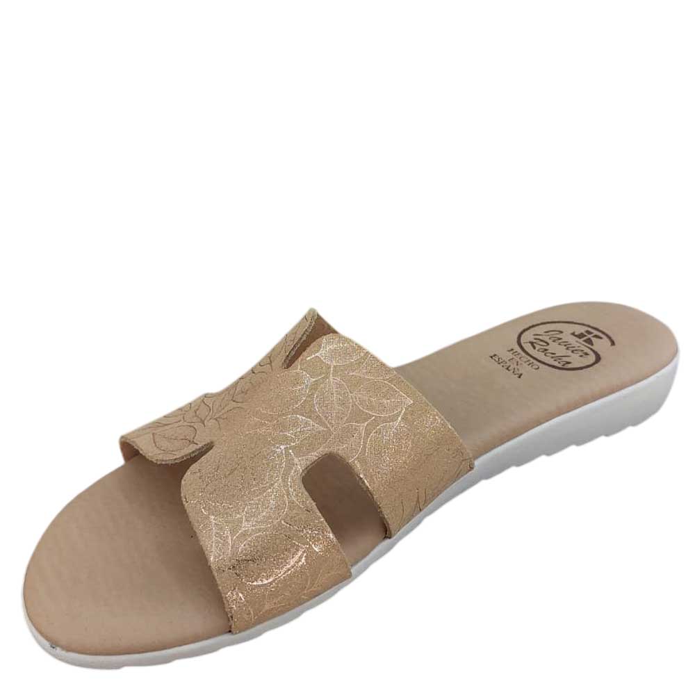 Sandalias de Piel de Hojas Camel - Imagen 2