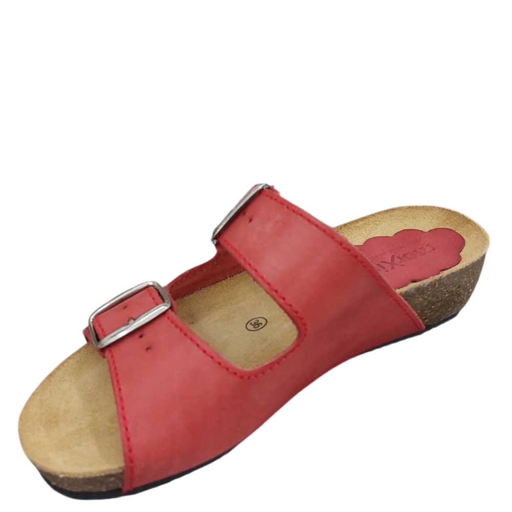 Sandalias de Piel Vaquetilla Rojas