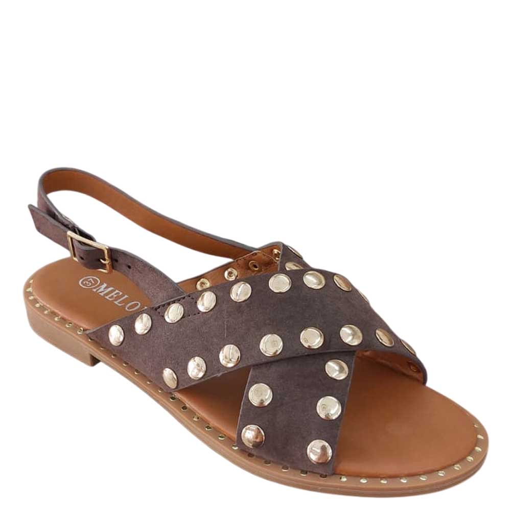 Sandalias Cruzadas Marrón