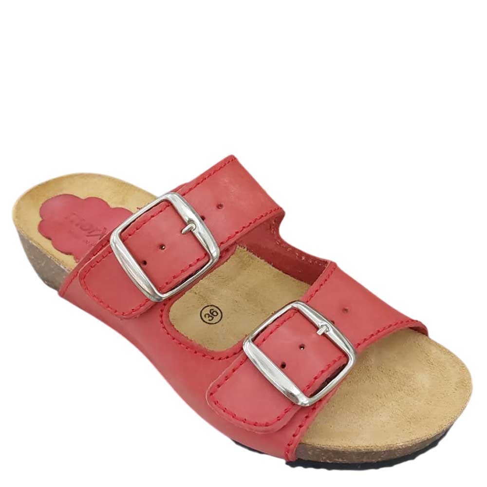 Sandalias de Piel Vaquetilla Rojas