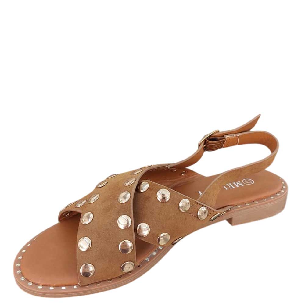 Sandalias Cruzadas Camel