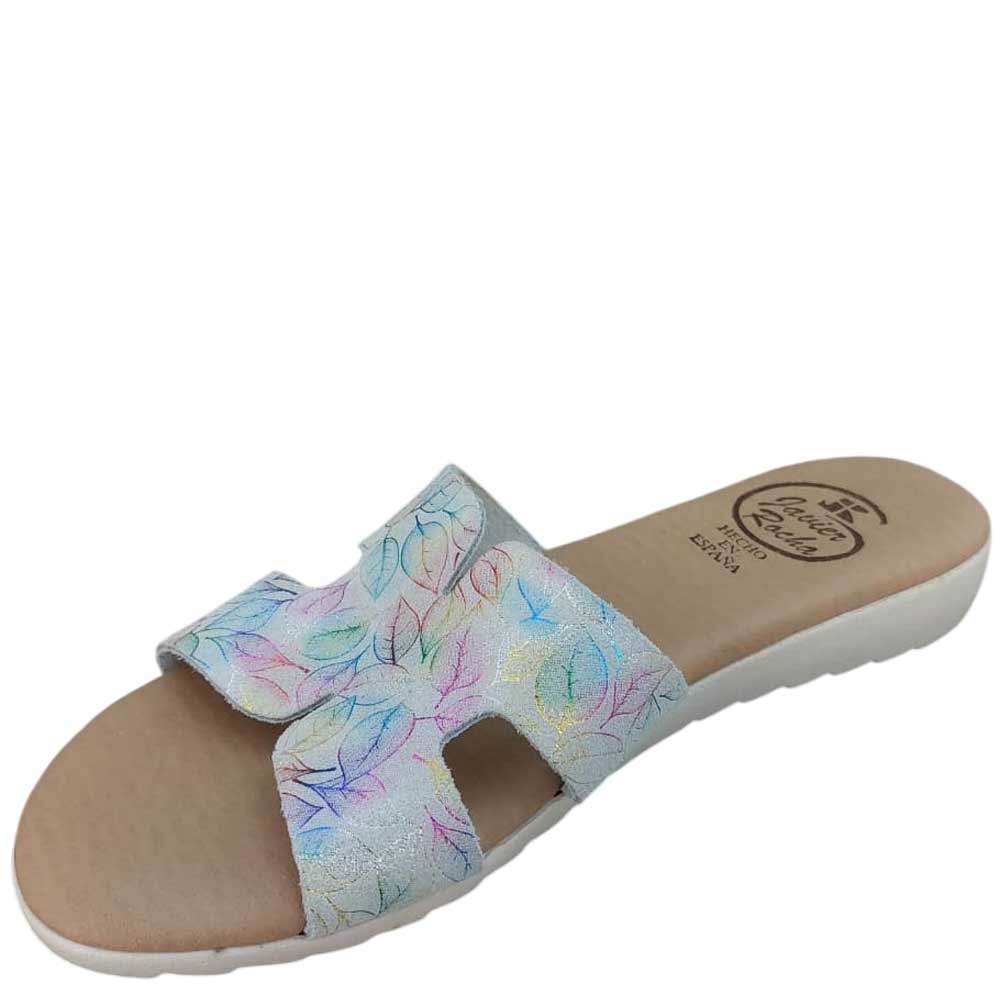 Sandalias de Piel de Hojas Multi