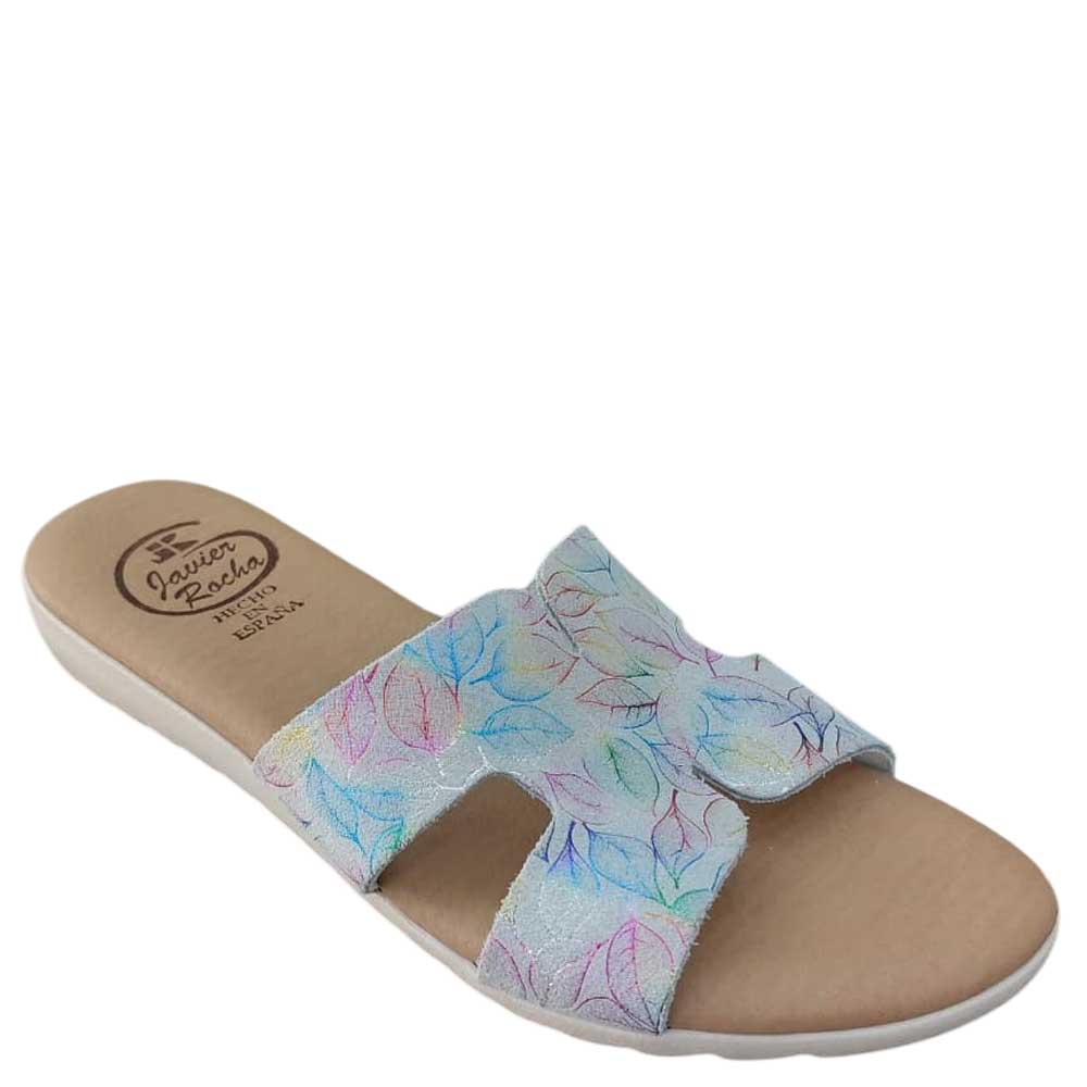 Sandalias de Piel de Hojas Multi