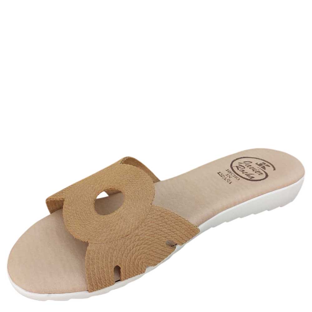 Sandalia de Piel Pala Cuerda Camel