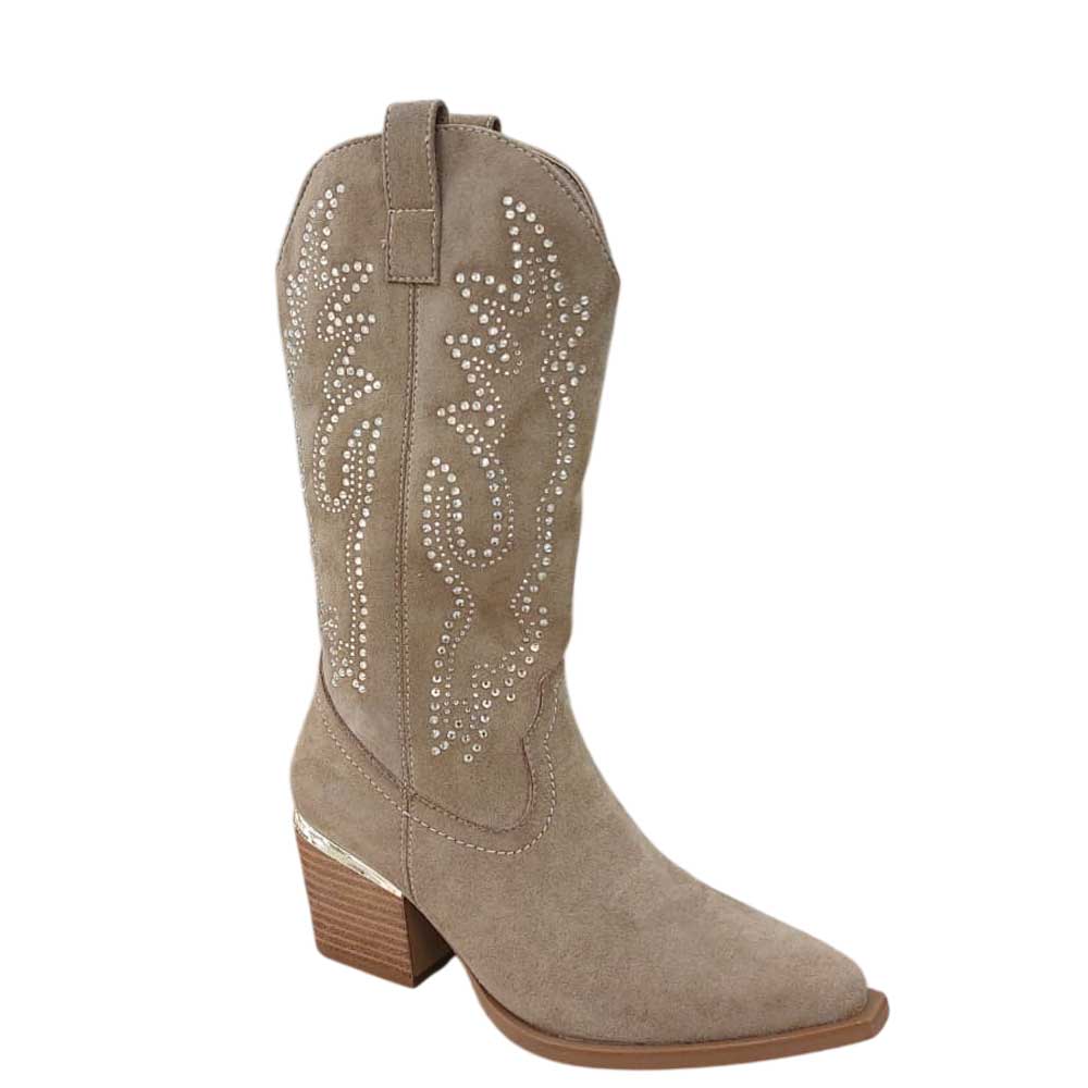 Botas Brillos Beige