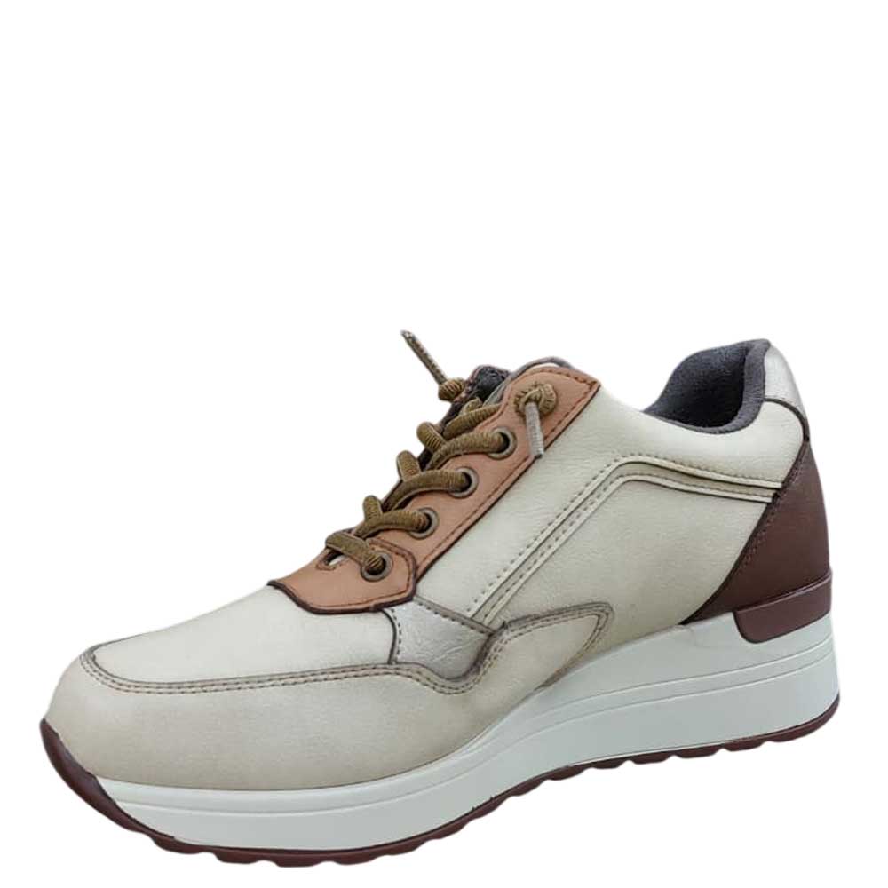 Deportivas de Piel Tina Beige